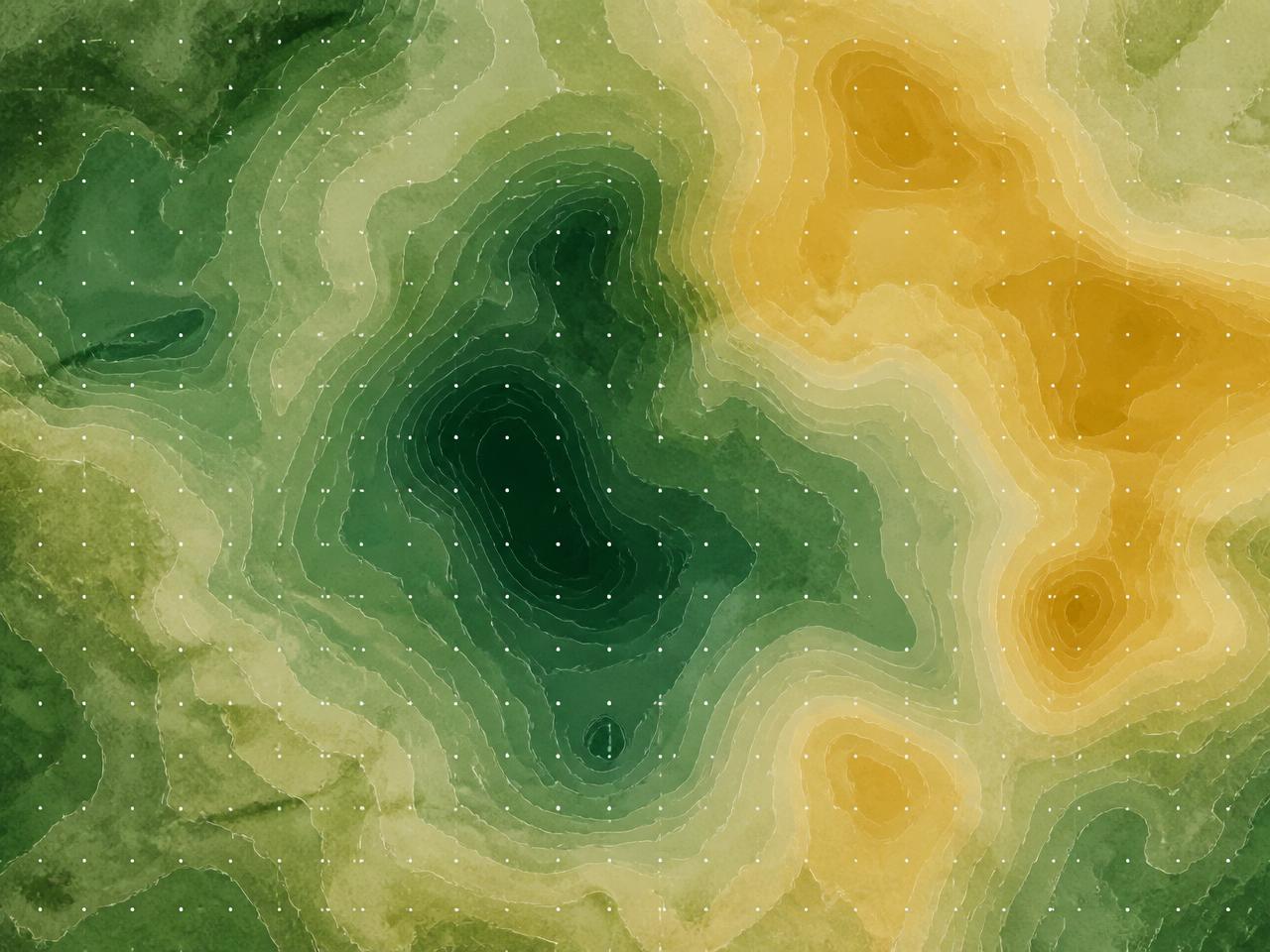 Groundwater potential raster with contour lines and survey grid